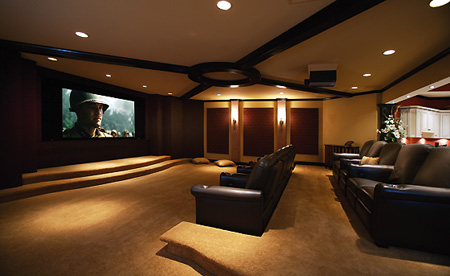 Home Theater Design Ideas on Pictures  Basement Home Theater Goes Widescreen   Techeblog