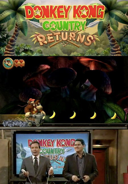  Late Night with Jimmy Fallon to demonstrate Donkey Kong Country Returns.