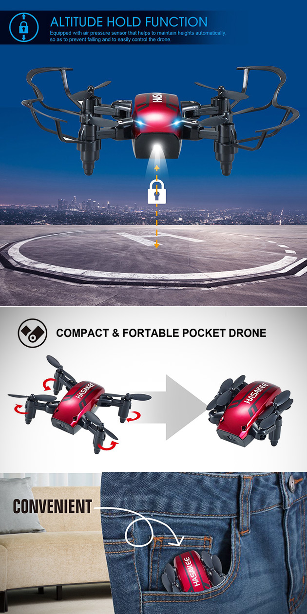 Pocket-Sized HASAKEE H6 Quadcopter Drone Has Folding Design, Get One