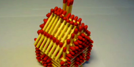How do you make a matchstick building?