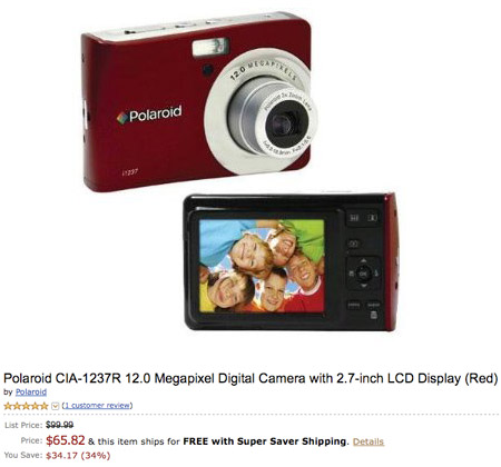 65 megapixel camera
 on ... CIA-1237R 12.0 Megapixel Digital Camera for $65.82 Shipped - TechEBlog