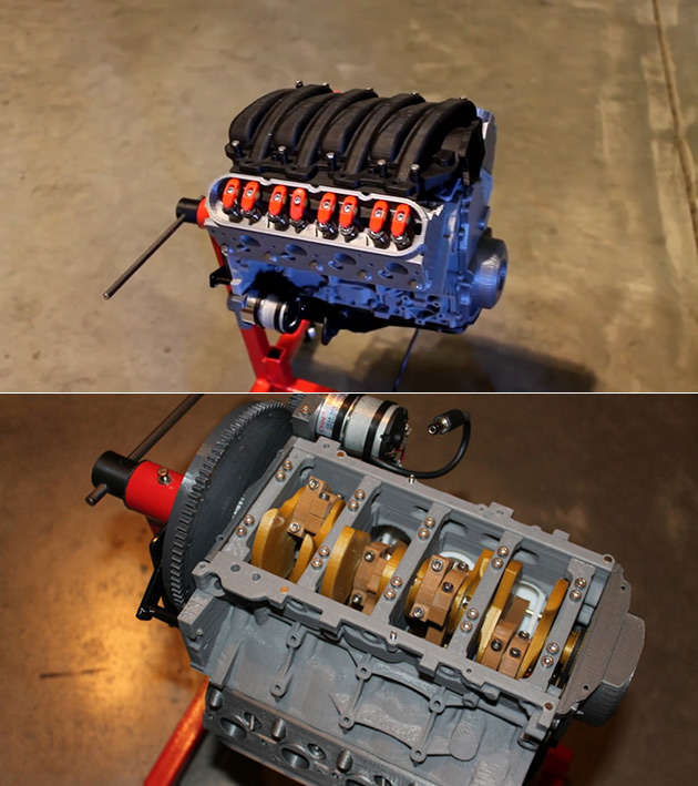 3D Printed Chevy Camaro V8 LS3 Engine Took 200 Hours To Print Actually