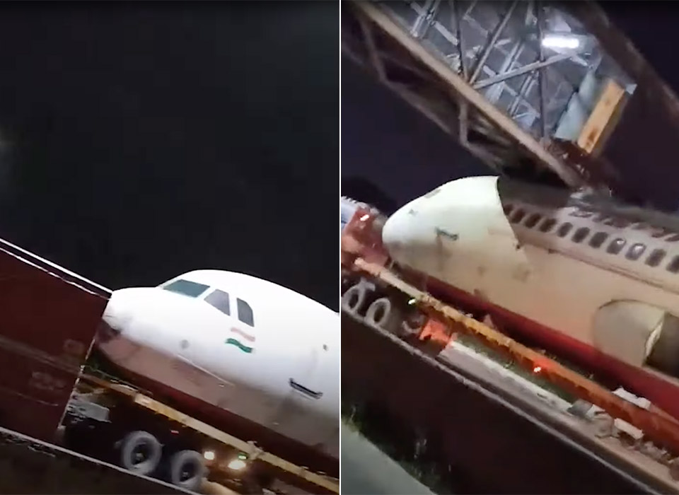 Air India Plane Stuck Crash Highway Delhi Airport