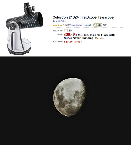 Télescope Astronomique Débutant Celestron FirstScope - Dobson 76mm - Portable Et Léger - Idéal Pour Observer Les étoiles