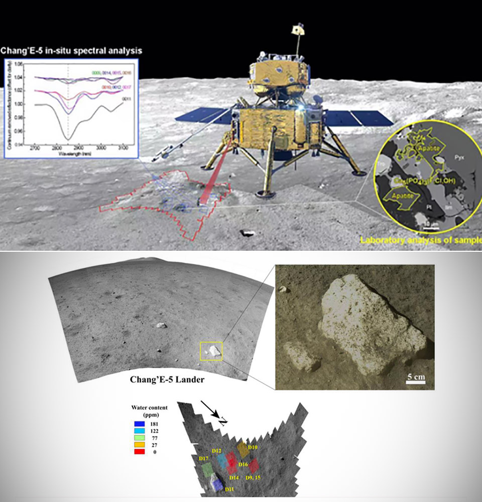 China Chang e 5 Lunar Lander Evidence Water Moon