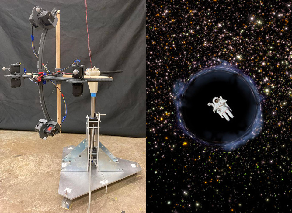 Curved Space Robot Physics Black Hole