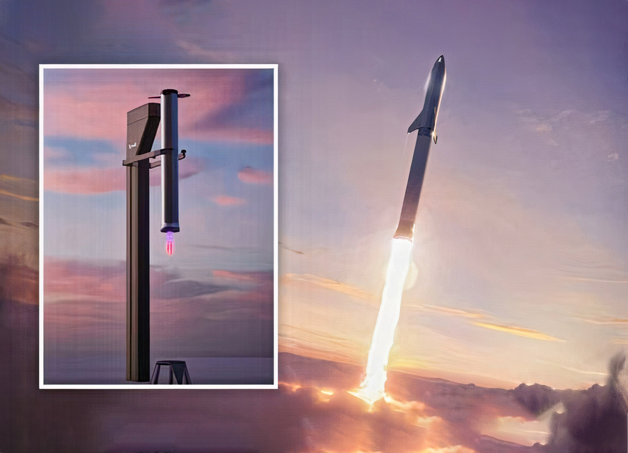 Elon Musk SpaceX Starship Rocket Launch and Catch Tower