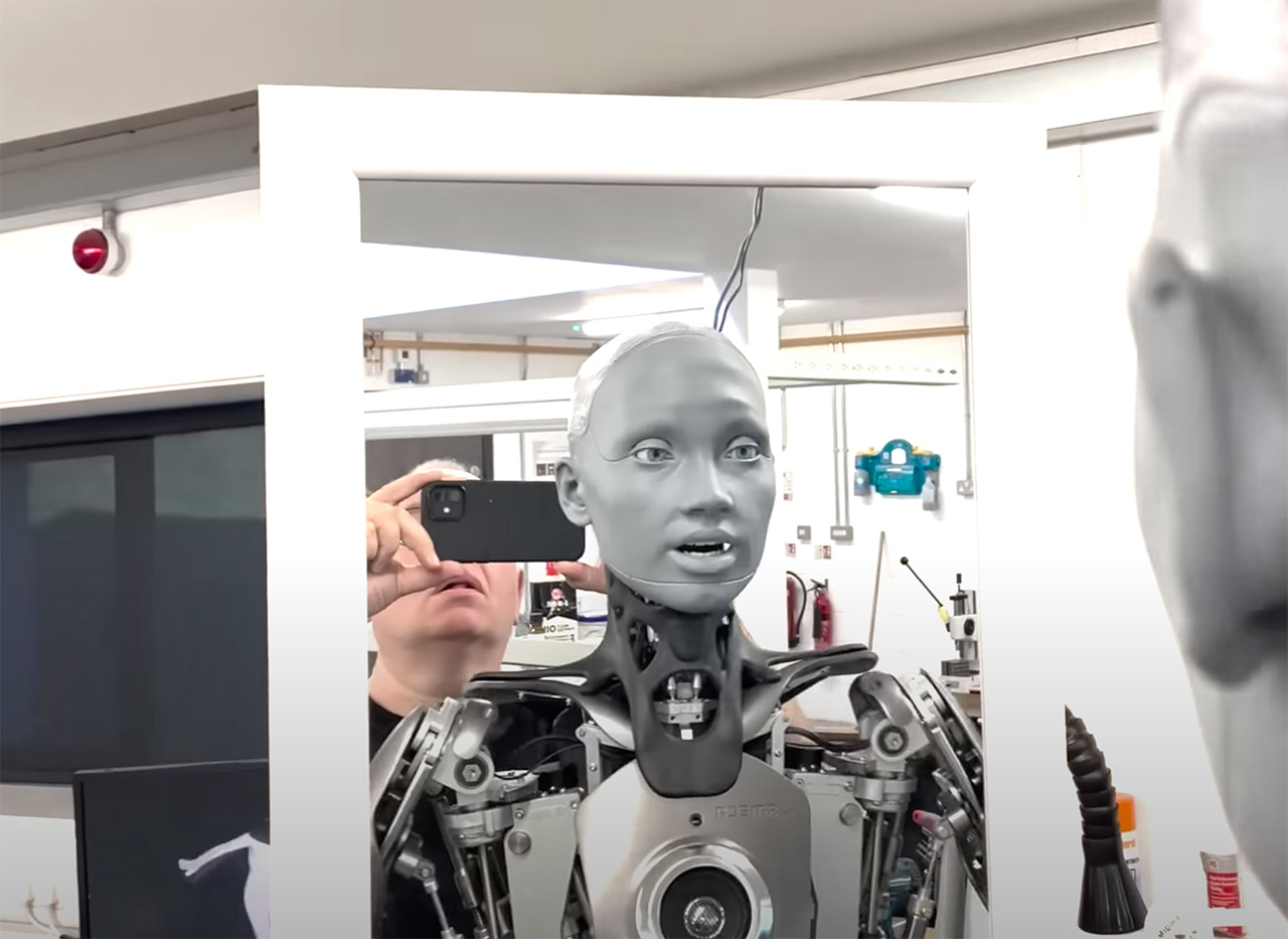 Engineered Arts Ameca AI Humanoid Robot Facial Expressions
