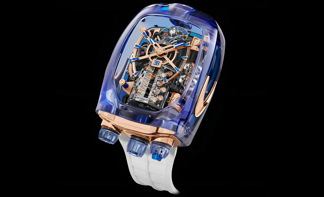 Jacob Co Bugatti Chiron Blue Sapphire Crystal Watch