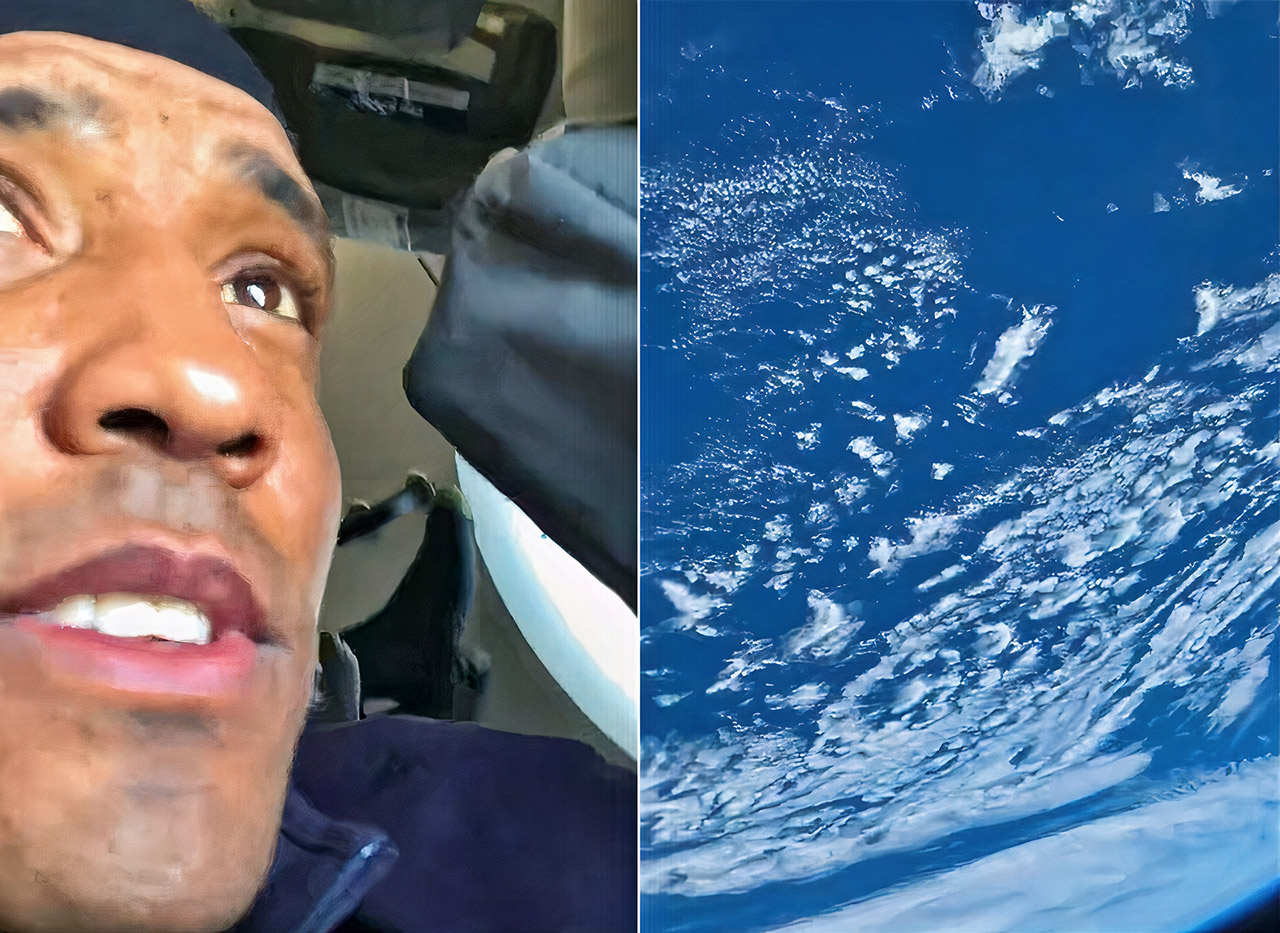 NASA Astronaut Victor Glover Shares his First Video from Space of him Looking Down at Earth Through the SpaceX Crew Capsule