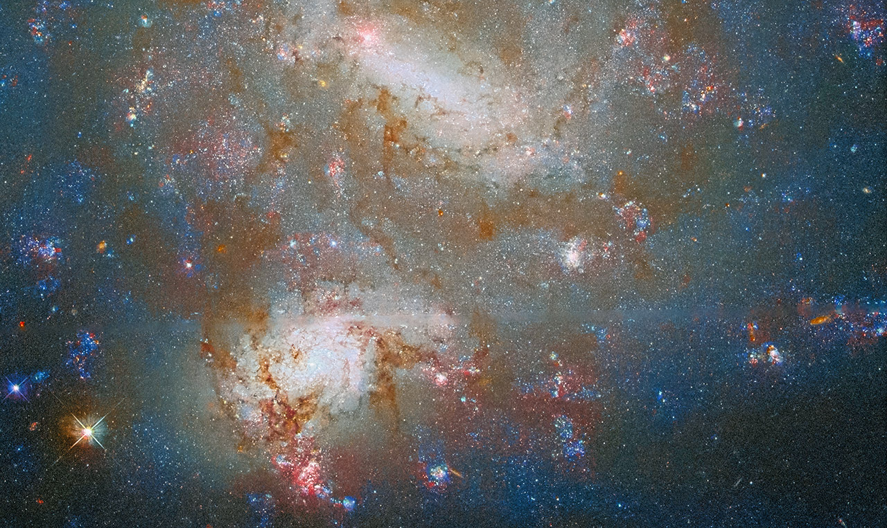 NASA Hubble Space Telescope Galaxy Collision Illusion Astronomy