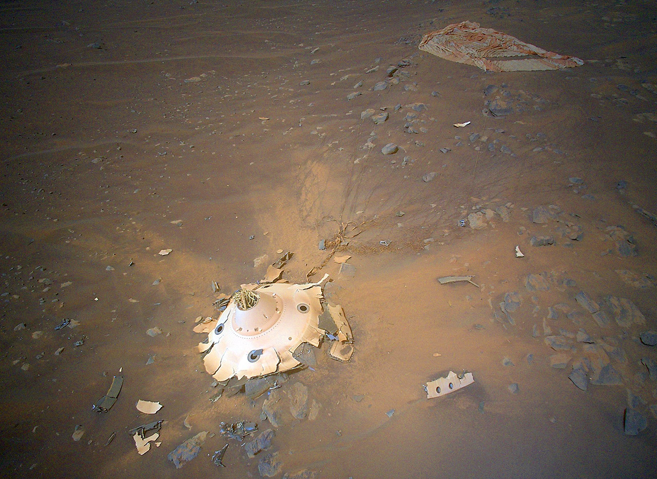 NASA Mars Perseverance Rover Parachute Backshell Landing