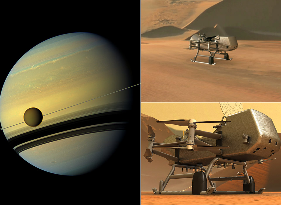 NASA Nuclear Dragonfly Drone Saturn Titan