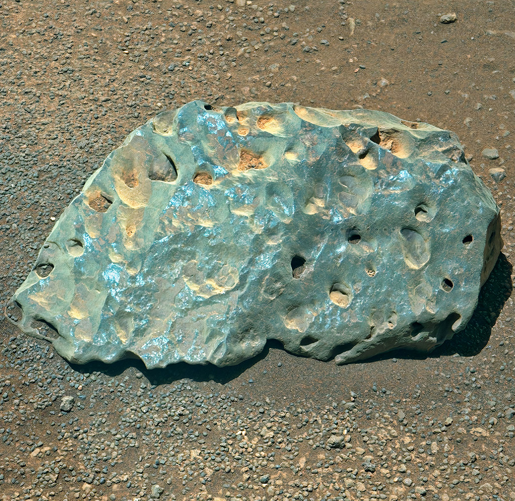 NASA Perseverance Mars Rover Green Rock Laser