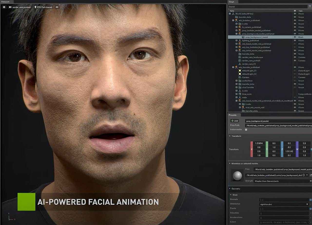 NVIDIA AI Omniverse Audio2Face Human Face