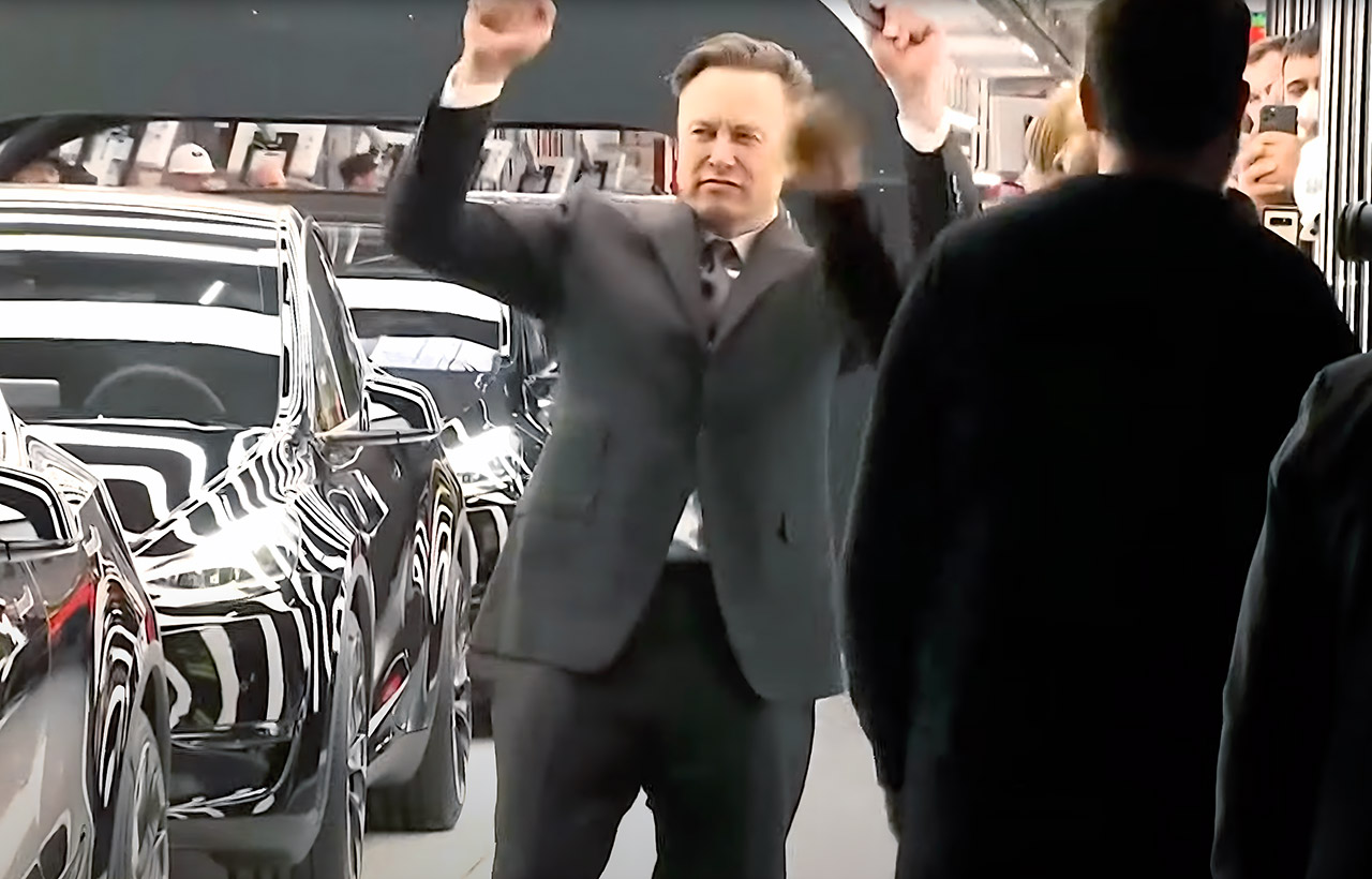 Tesla Berlin Gigafactory Opening Dancing Elon Musk
